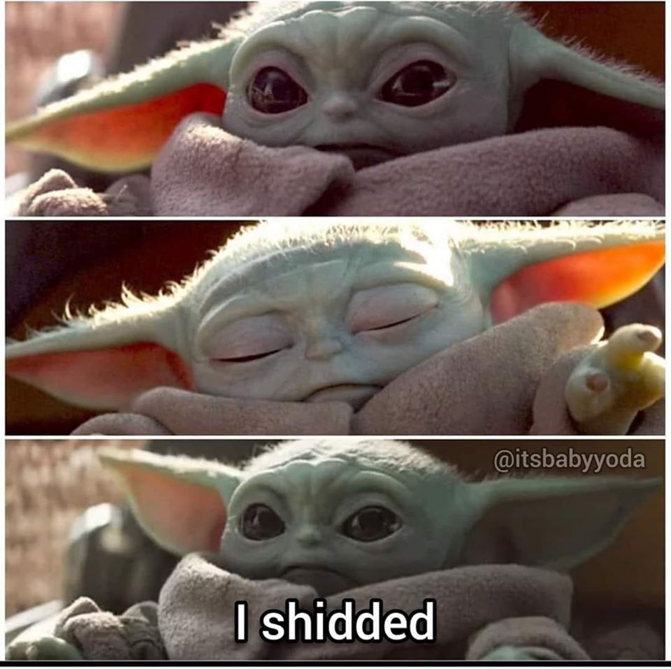 This meme is a screenshot of a character from the Star Wars franchise, specifically the child known as "Baby Yoda" from the Disney+ series "The Mandalorian". The image shows Baby Yoda looking unimpressed or disappointed, with the text "I did" (or "I did not") overlaid on top of it. The meme is likely referencing a popular internet meme or joke, but the exact reference is not clear without more context.